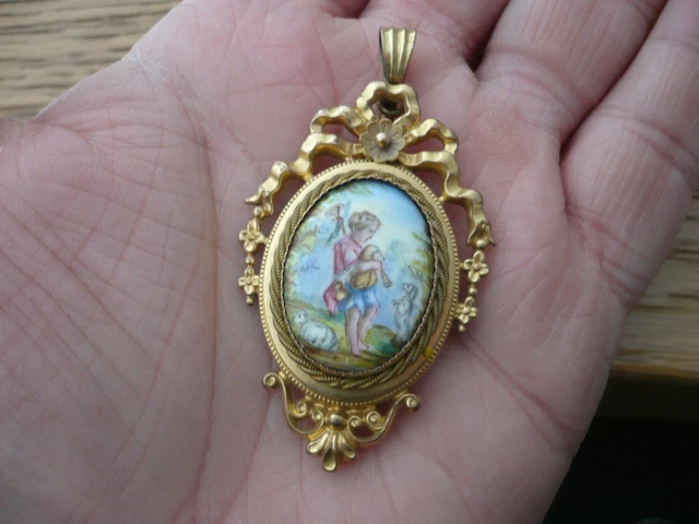 Médaillon Reliquaire Vintage Porte-photo - Pierres Serties Sur Plaqué Or - Occasion