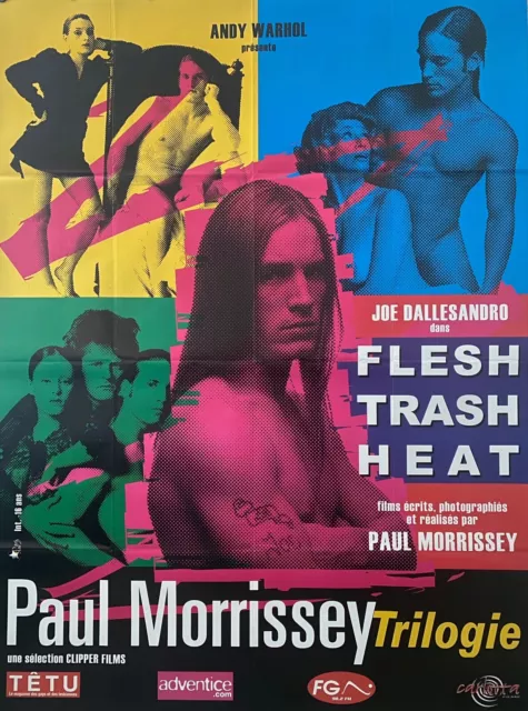 Trilogy Paul Morrissey :Flesh / Trash / Heat /  Warhol -French  Movie Poster