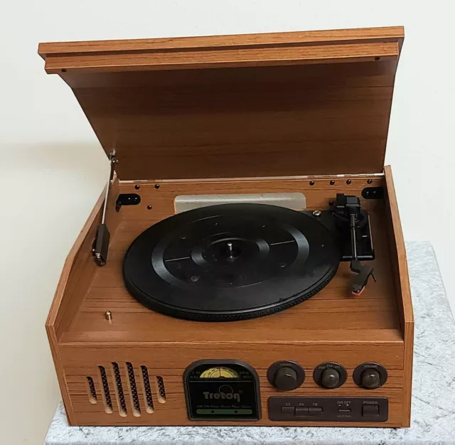 Treton Turntable Radio 30328 Schallplattenspieler Holz Ampli-Tuner Stereo