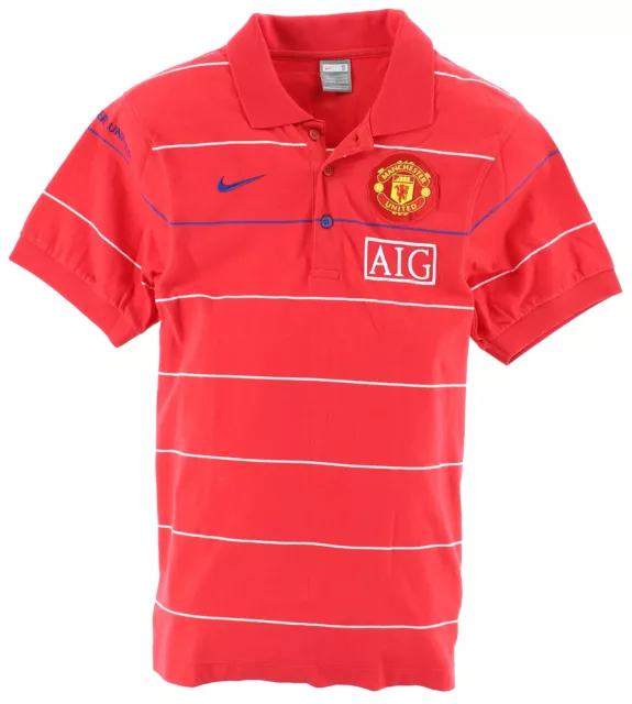 Nike Polo Poloshirt Shirt Herren Gr.S (wie XS) Manchester United Rot 136566