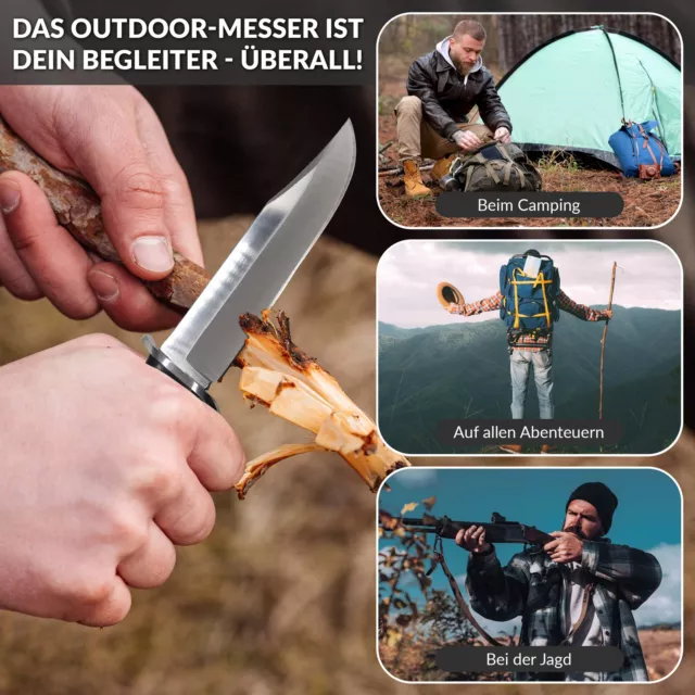 Jagdmesser ClipPoint Klinge Gürtelholster 28,5cm Einhandmesser Outdoor Messer 3