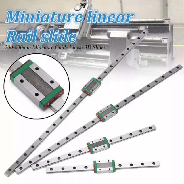 12mm Miniature Linear Slide Rail Guide + MGN12H Sliding Block DIY 3D 250mm-600mm
