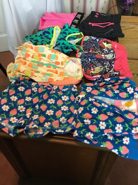 Girls Shorts Swimsuit Beach Romper Hoodie Sizes: S Y, X-S, 8-9, 8Y, 9-10
