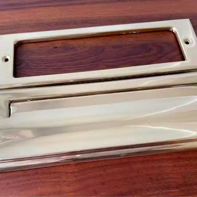 Solid Brass Mail Slot - National Hardware N197-913, V1911 Mail 1 1/2" x 7", New.