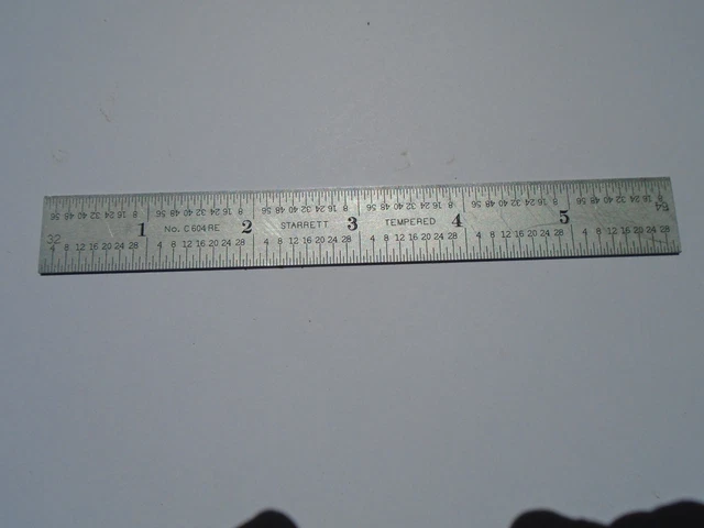 Starrett 304RE 6" Tempered Machinist Pocket Rule Made in USA