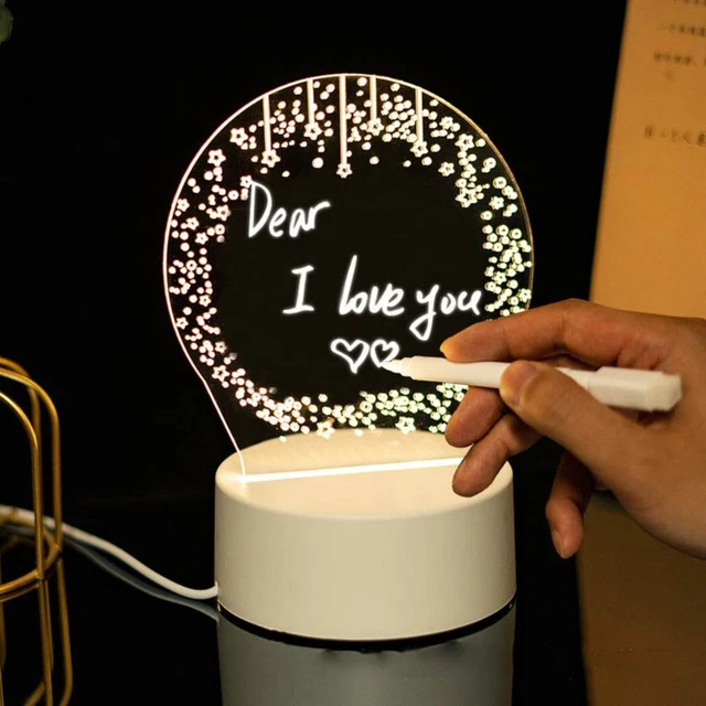 WRITING BOARD LED Message Board USB Night Light Acrylic Note Board