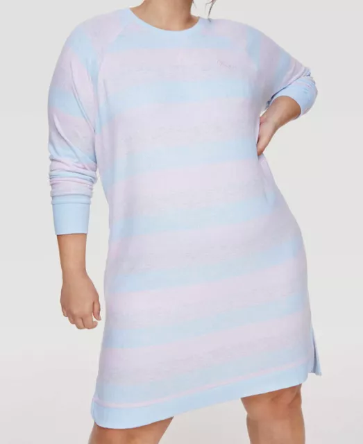 Nwt Ladies Peter Alexander Soft Plush Stripe Long Sleeve Nightie Plus Size 3+