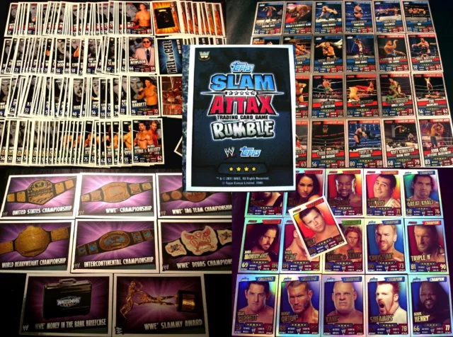 Topps WWE Wrestling SLAM ATTAX RUMBLE Trading Cards - Kartensatz KOMPLETT