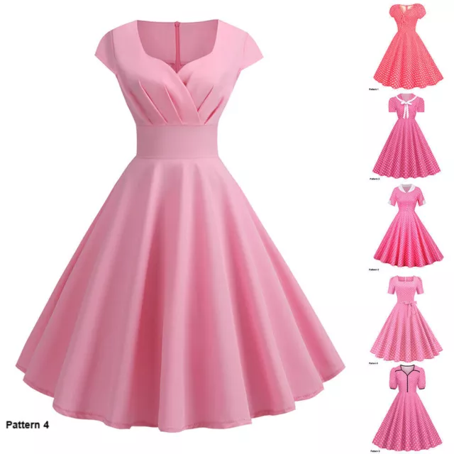 Damen Rockabilly Petticoat 50er 60er Partykleid Hepburn Swing Vintage Abendkleid