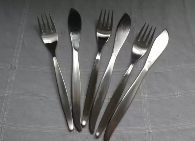 bSt 2.23) WMF Cromargan Stockholm 3 x Fischbesteck 2-teilig