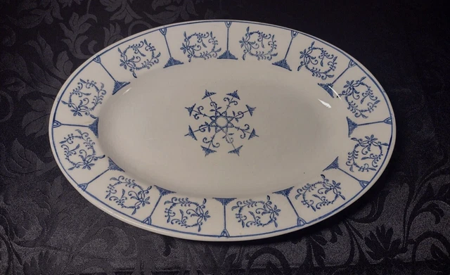 Ancien Plat Ovale Hamage Collection Saxe Terre De Fer