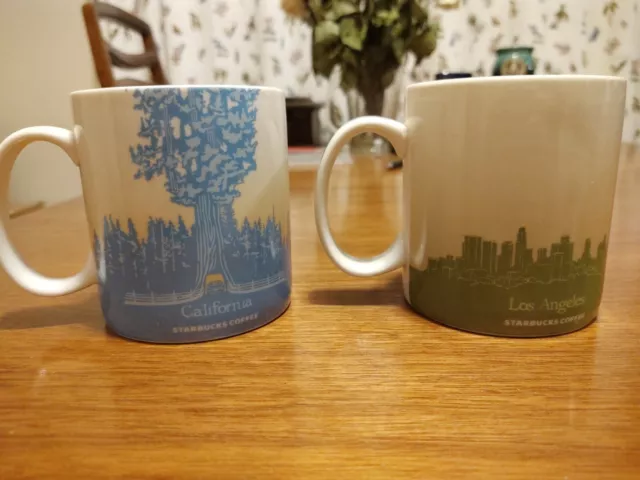 Lot de 2 tasses Starbucks Los Angeles California Global Icon Collector Series 16 oz 2