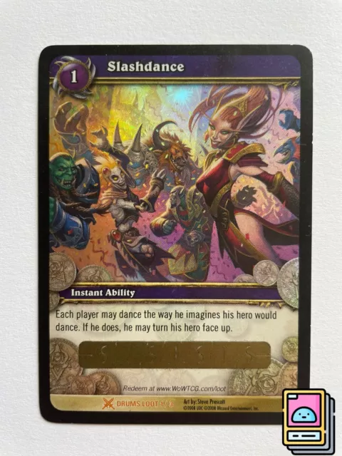 World of Warcraft TCG Drums of War Slashdance Unscratched Loot Card