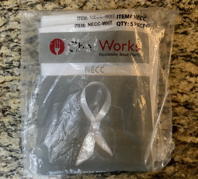 Chef Works NECC-WHT-0 Royal Neckerchief WHITE (NEW) 5