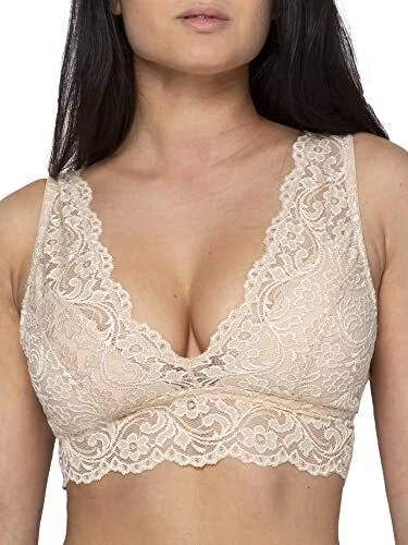 Smart & Damen Signature Spitze tiefe V-Ausschnitt kabellose Bralette, Braletten für