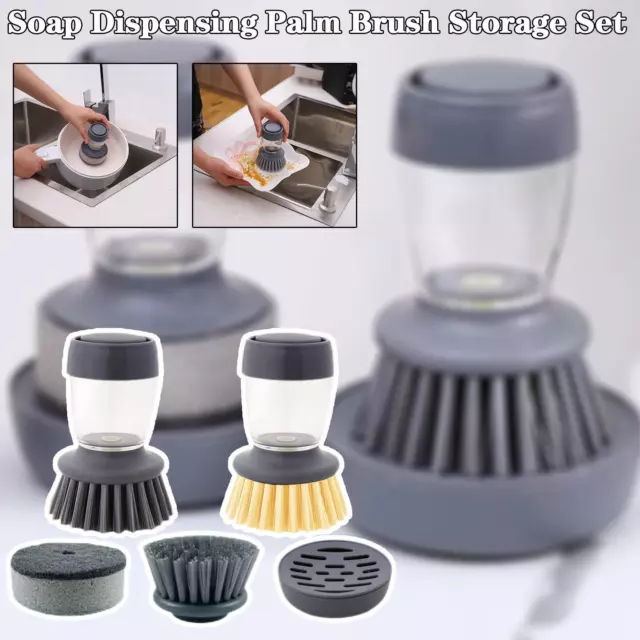 Soap Dispensing Palm Brush Storage Set B5P5 O9N2