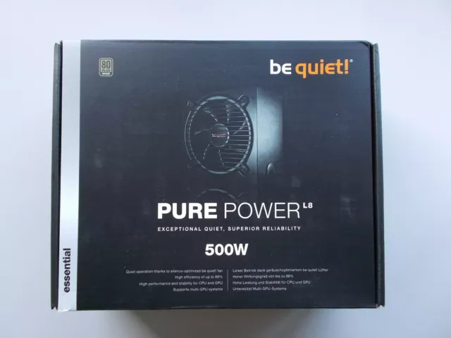 Be Quiet BN223 Pure Power L8-500W 80 PLUS Bronze ATX Netzteil NEU