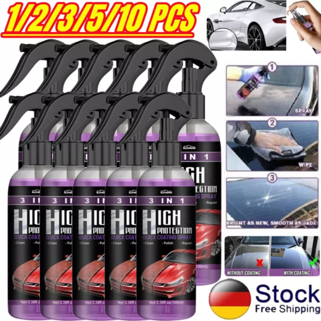 10/8X 3 in 1 High Protection Quick Car Coat Ceramic Coating Spray Hydrophobic DE 2