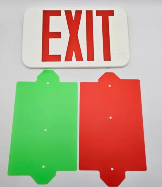 Lithonia Lighting Emergency Exit Sign Replacement Snap On Faceplate RED & GREEN