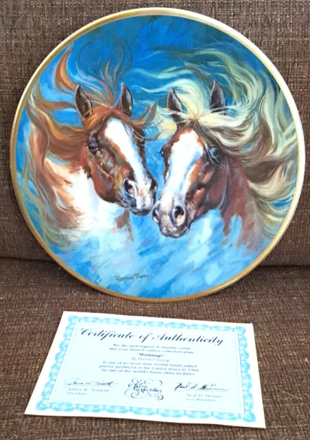 Horses of Harland Young Collector Plate KERN Collection Mustangs 1983 MIB COA