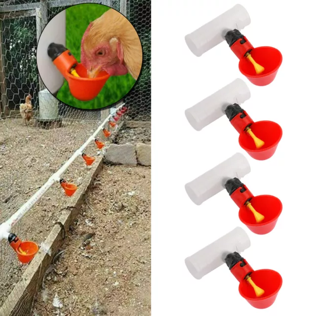 4PCS Water Drinking Cups Chicken Waterer Automatic Poultry Drinkers TN UK