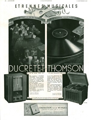 Publicité ancienne radio Thomson 1930 Alban Paris issue de magazine 