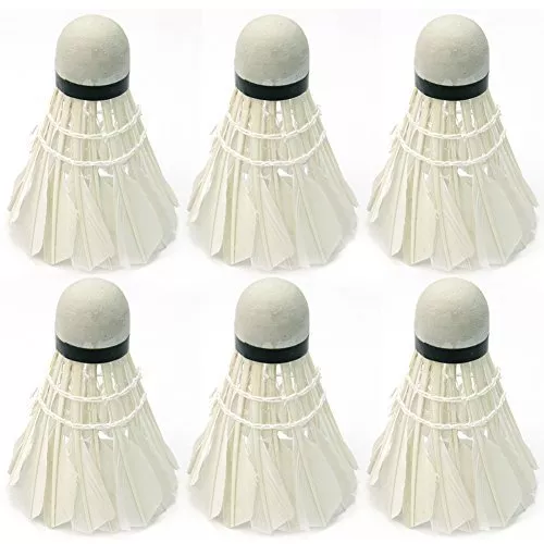 White Goose Feather Shuttlecocks Birdies Badminton Ball Game Sport Training -6pc White Goose Feather Shuttlecocks Birdies Badminton Ball Game Sport Training -6pc