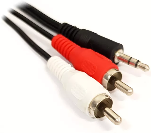 3.5mm to Phono RCA  Cable Lead Stereo Jack Male Twin Copper  1m 2m 3m 5m 10m