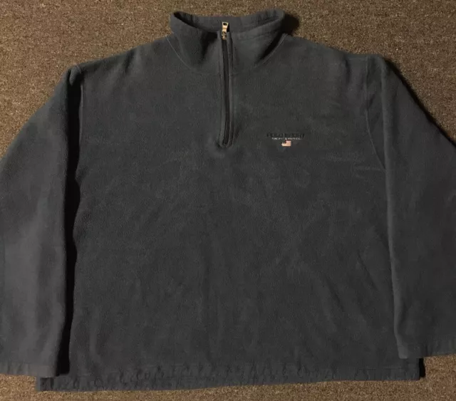 Vtg 90s Polo Sport Ralph Lauren 1/4 Zip SUPER BOXY Fleece Jacket XL Hip Hop Flag