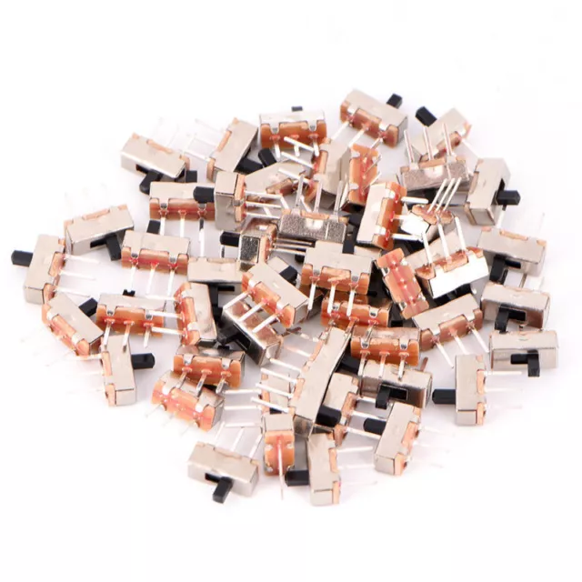 50x 2 Position SPDT 1P2P SWITCH Miniature Mini 3 Pin PCB Vertical Slide Switch