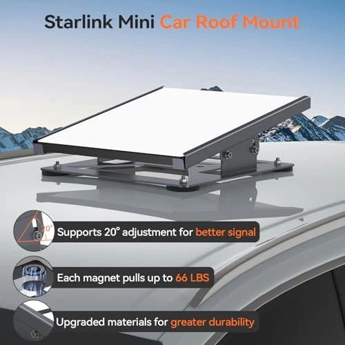 Starlink Mini: Kit Di Montaggio Magnetico Per Tettoia Dell'Auto | Supporto Piatto Per Camper, Furgoni, Barche, Yacht E Camion