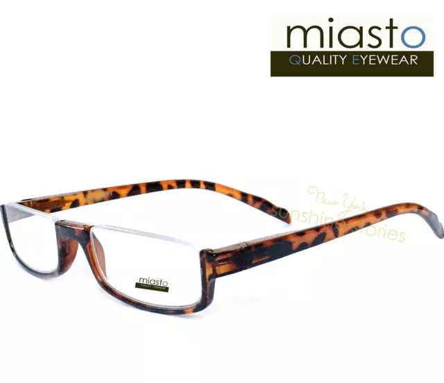 Miasto Top Rimless Rectangle Half 1/2 Reader Reading Glasses+1.50 Tortoise Brown