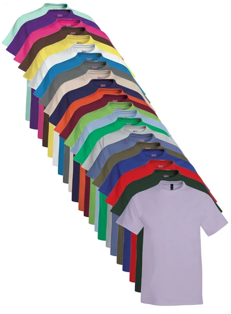 Hanes USA Uomo Cotone Tinta Unita Beefy Pesante Maglietta T-Shirt S - 6XL