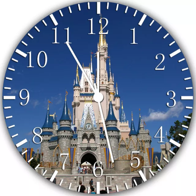 Disney Castle Frameless Borderless Wall Clock Nice For Gifts or Decor W317