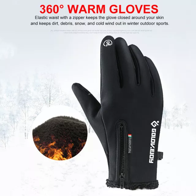 Guantes de invierno para hombres y mujeres pantalla táctil antideslizantes a prueba de viento guantes térmicos de ciclismo 2