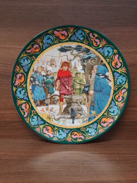 Stunning Wedgwood Plate "Arthur Draws The Sword".   Legend Of King Arthur Series