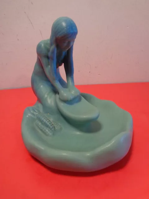 Van Briggle Signed Art Pottery Blue Corn maiden Figurine (6 by 6")