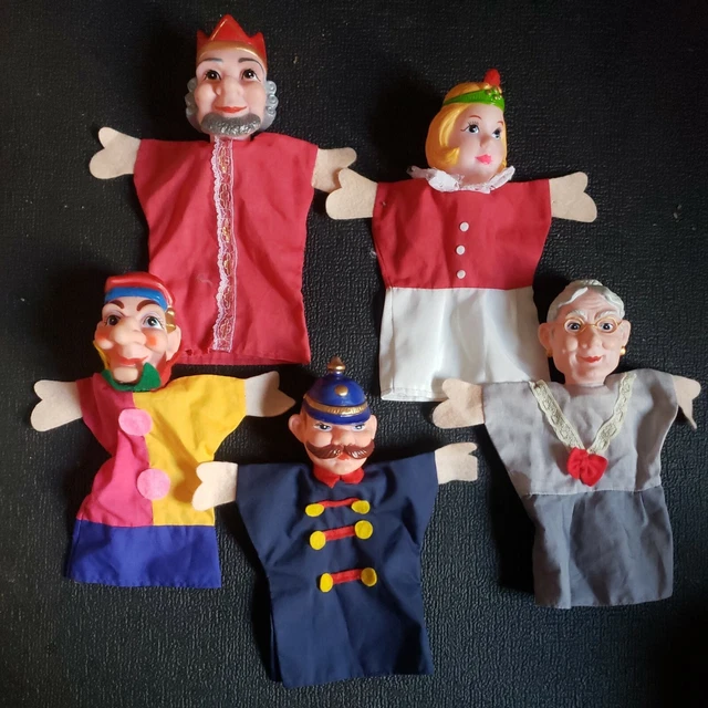 Vintage Mr. Rogers Neighborhood Hand Puppets Lot of 5, Rubber Head