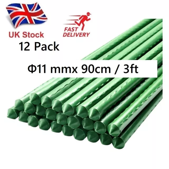 12 Pack 3ft Hydroponics Garden Plant Stakes Support Sticks Canes Pole Grow Tools