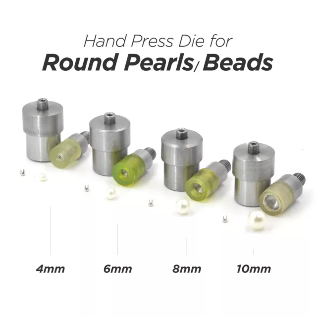 Troquel de prensa manual para cuentas de perlas redondas herramientas de ajuste para troqueles de perlas 4/5/6/8/10 mm
