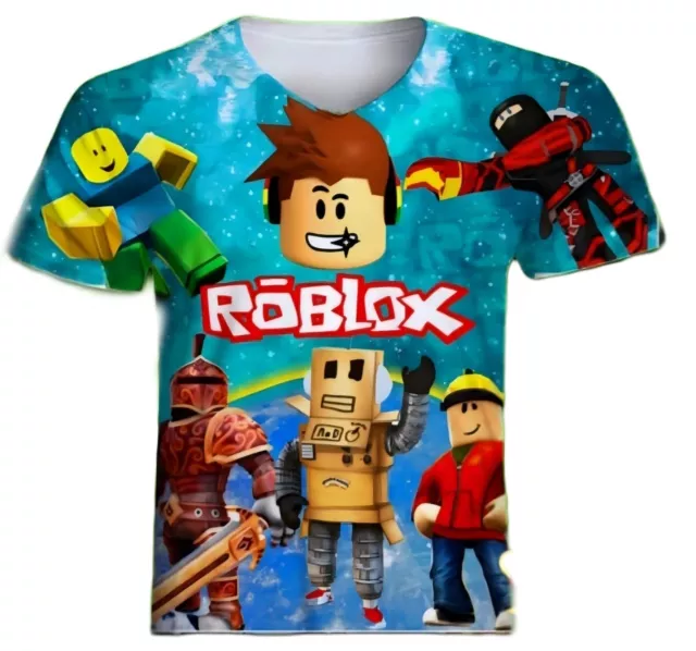 ADEN Roblox Checkers Logo Shirt For Your Page rs Gamers TShirt Boys  Tee Shirts Roblox T-Shirt Adult Kids Size Cotton Unisex (Black)