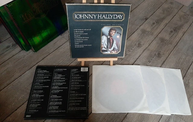 JOHNNY HALLYDAY-COFFRET 3 LP-Versions originales-Polygram 824986-1