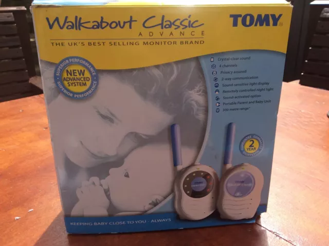 TOMY Walkabout Premier Advance Baby Monitor 2 Way 4 Channel Digital Sound 300m V