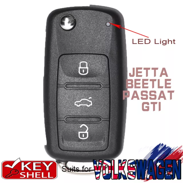 Remote Key Shell Case Fob 3B for volkswagen Jetta Golf Tiguan Eos Beetle Caddy