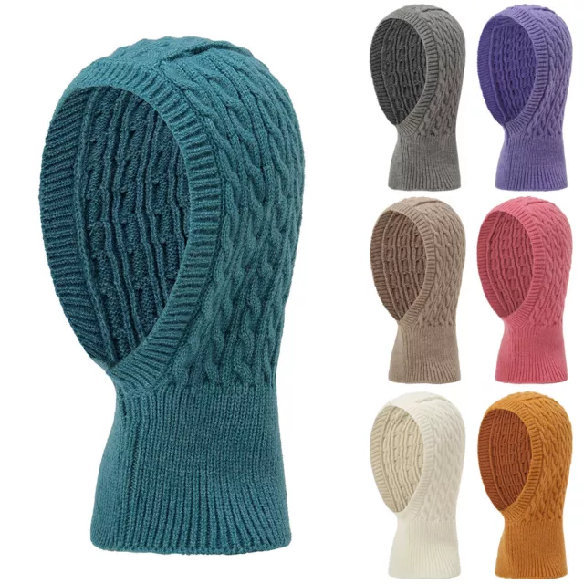 Knitted Pullover Hat Snood Collar Balaclava Hat Muffler Winter Warm Outdoor New
