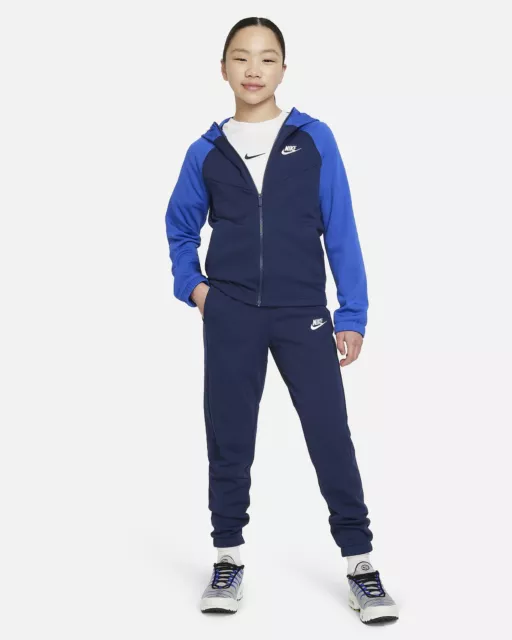 Girls Nike Full Tracksuit Set Top Bottoms Kids Hooded Zip Jacket Unisex Joggers