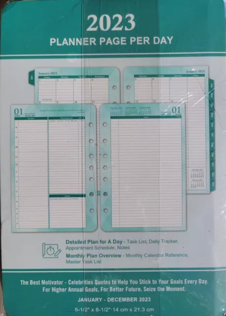 2023 Planner Refills – Two Pages Per Day Daily ＆ Monthly Planner, 5.5" x 8.4"...