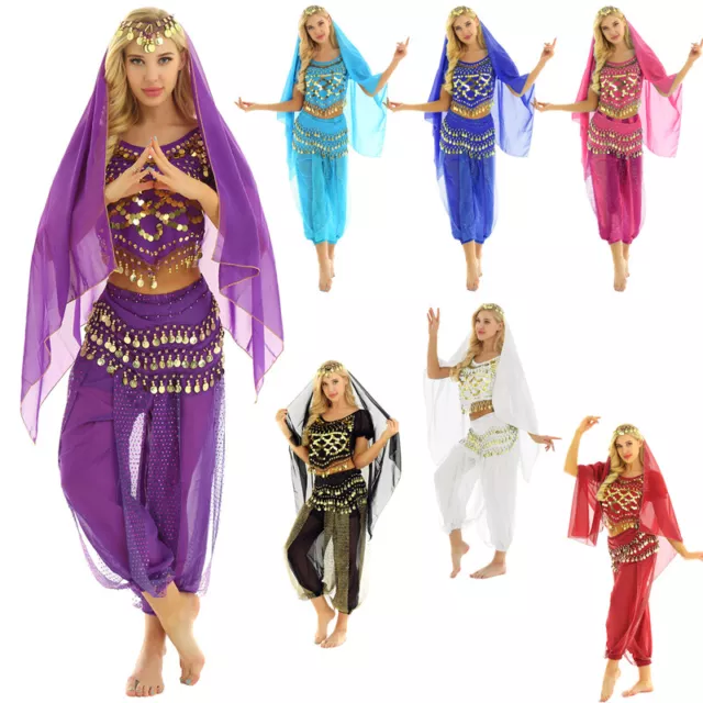 Women Belly Dance Costume Halloween Carnival Party India Arabian Princess Outfit 2