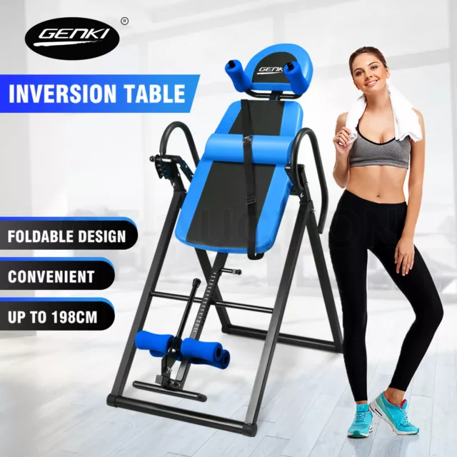 Genki Inversion Table Back Stretching Gravity Inverter Exercise Machine Home Gym