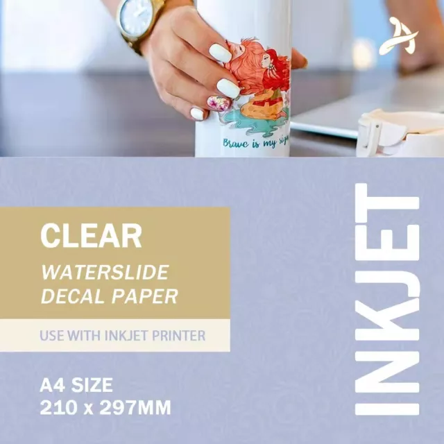 Premium Waterslide Decal Paper Inkjet CLEAR- A4 Size